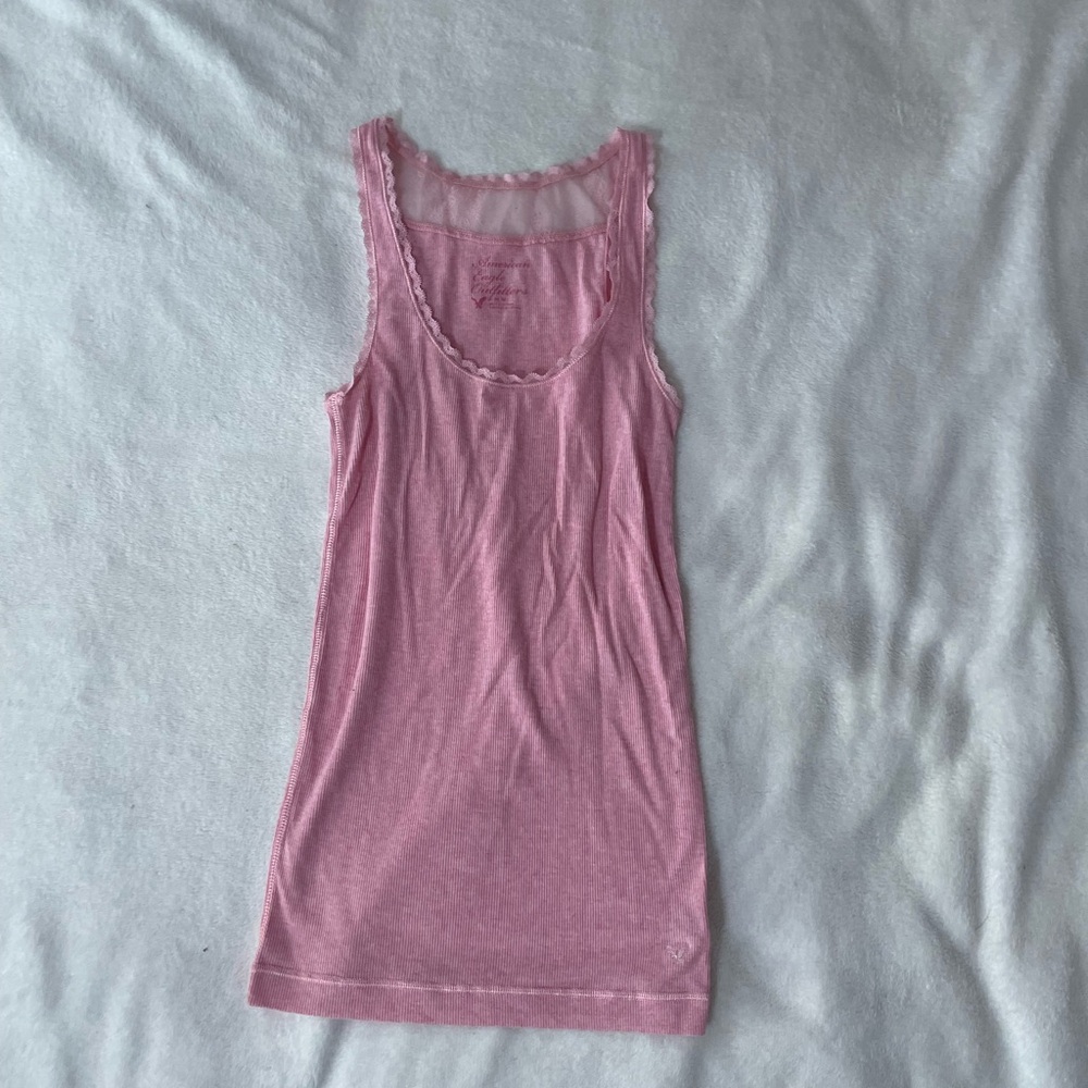 Pink lacy tank top